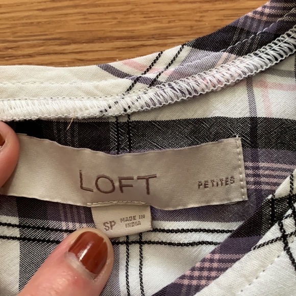 Loft Purple Plaid Blouse - Picture 2 of 6